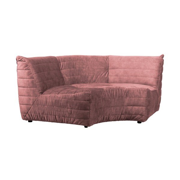Divano angolare variabile in velluto rosa chiaro Bag - WOOOD-image-2