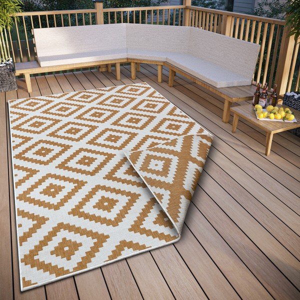 Tappeto per esterni ocra-giallo-bianco 120x170 cm Malta - NORTHRUGS-image-1