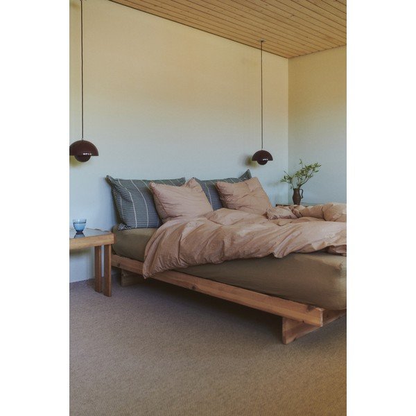 Letto singolo in legno di pino con griglia 120x200 cm in colore naturale Kanso - Karup Design-image-1