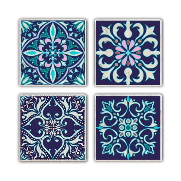 Sottobicchieri in pietra in set da 4 pezzi - Hermia