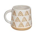 Tazza in gres beige e bianco Triangles, 450 ml - Sass & Belle