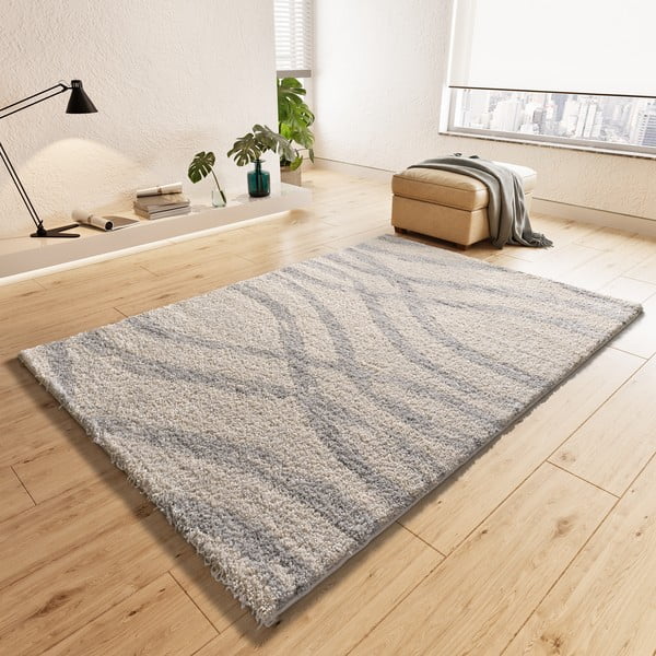 Tappeto grigio chiaro/color crema 133x190 cm Helia – Universal-image-1