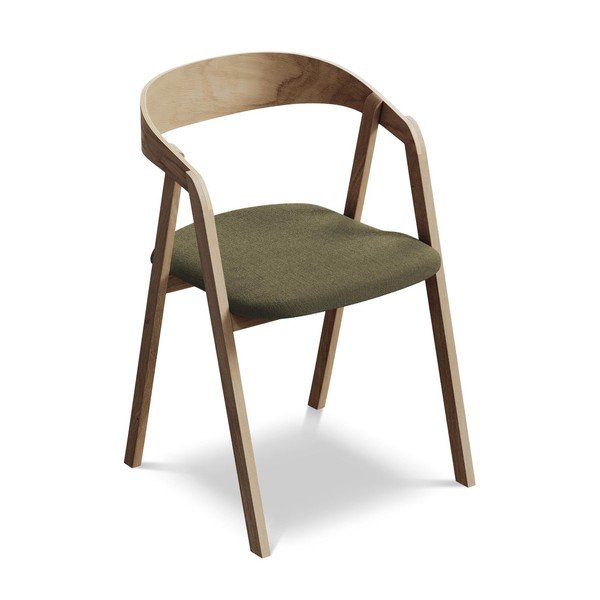 Sedia da pranzo verde in legno massiccio Erika – Makamii