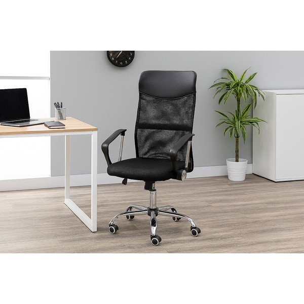 Sedia da ufficio nera in imbottito Arco – Bonami Essentials-image-1