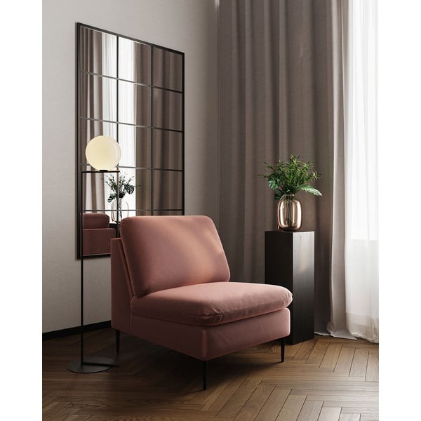 Poltrona in velluto rosa Moilo - MESONICA-image-1