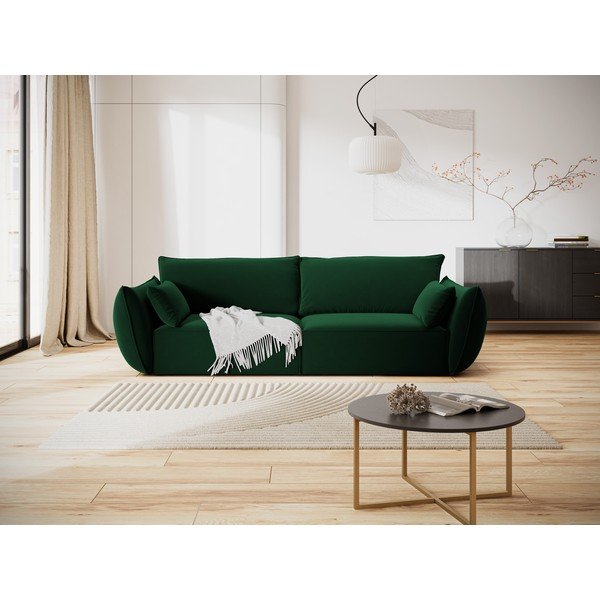 Divano verde scuro con rivestimento in velluto 208 cm Vanda – Mazzini Sofas-image-1