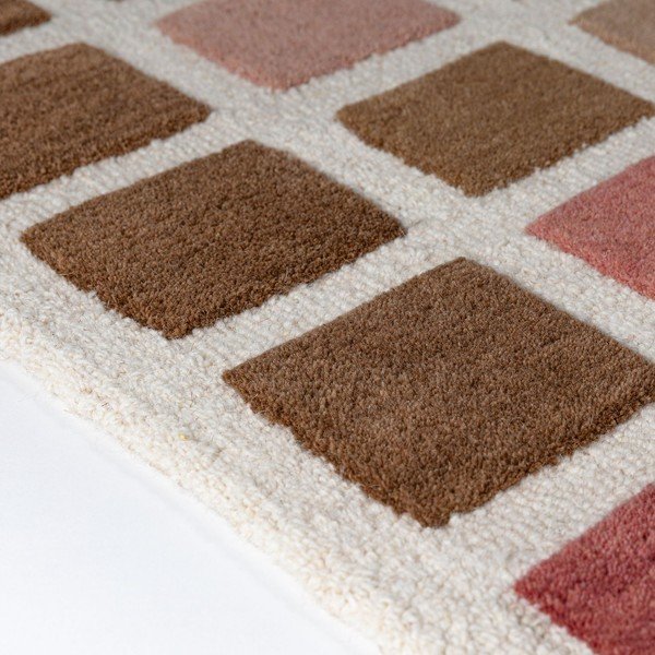 Tappeto rosa in lana tessuto a mano 140x200 cm Renga Wool – Flair Rugs-image-3