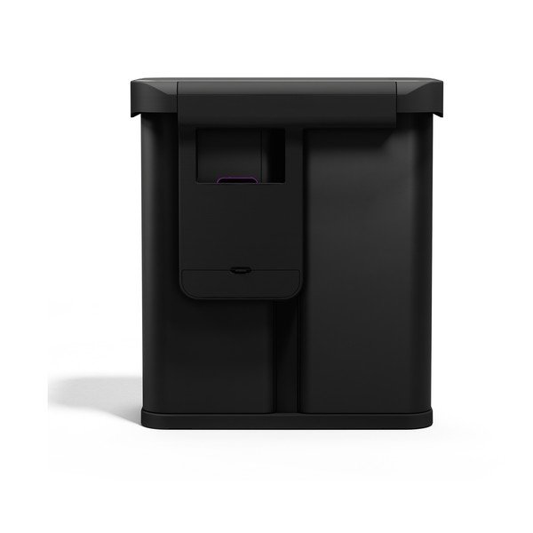 Cestino per la spazzatura nero in acciaio per raccolta differenziata/con sensori contactless 34+24 l Dual Sensor – simplehuman-image-3