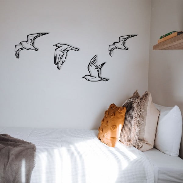 Decorazione murale in metallo in set di 4 pezzi 100x24 cm Zevahir - Wallity-image-2