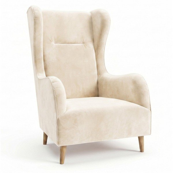 Poltrona in velluto crema Carole - Ropez