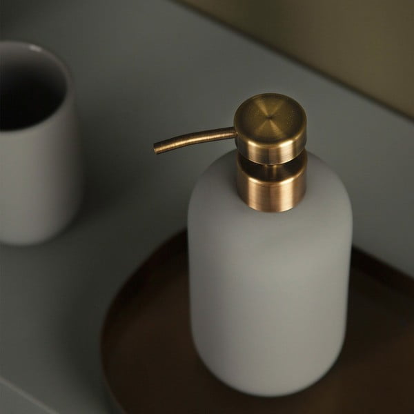 Dispenser di sapone in ceramica verde 200 ml Lotus - Mette Ditmer Denmark-image-1