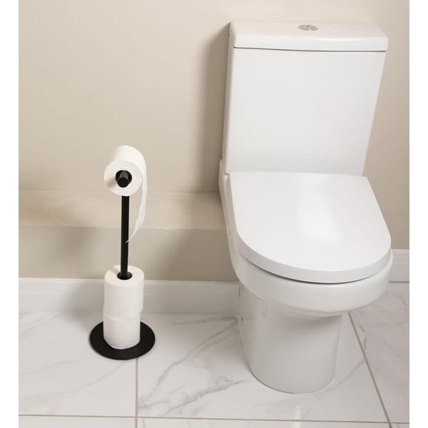 Porta carta igienica in acciaio nero – Addis-image-1