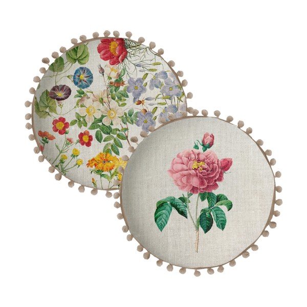 Cuscino reversibile Rose, ⌀ 45 cm - Madre Selva
