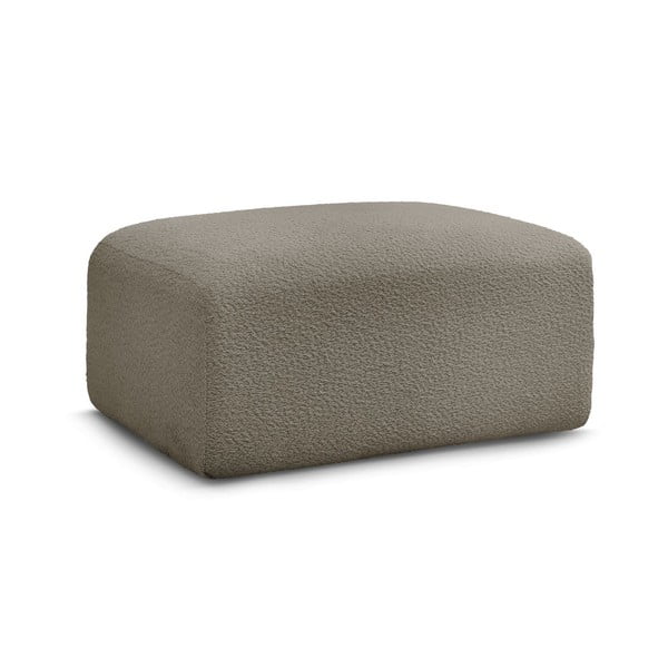 Poggiapiedi grigio/marrone con rivestimento in bouclé Tina – Bobochic Paris-image-3