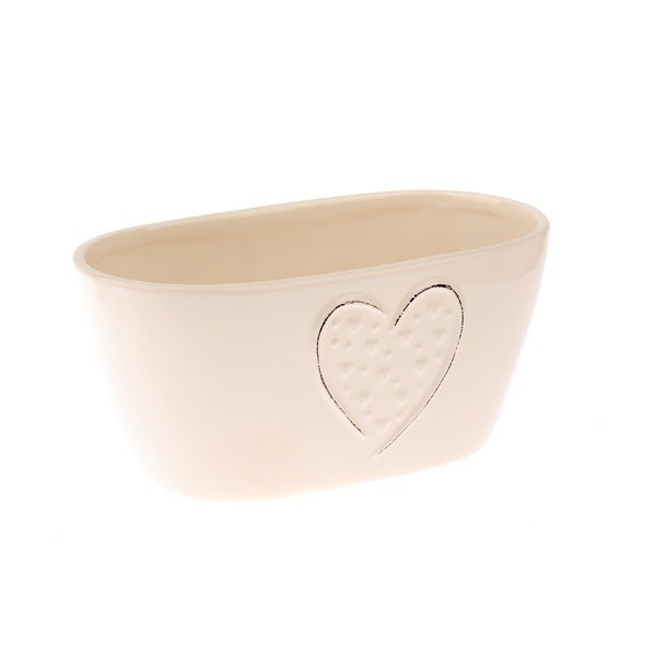 Krémový keramický květináč Dakls