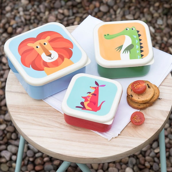 Set di 3 scatole per snack Creatures Colourful Creatures - Rex London-image-1
