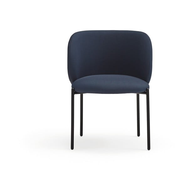 Set di sedie da pranzo blu scuro in imbottito 2 pz Mogi – Teulat-image-1