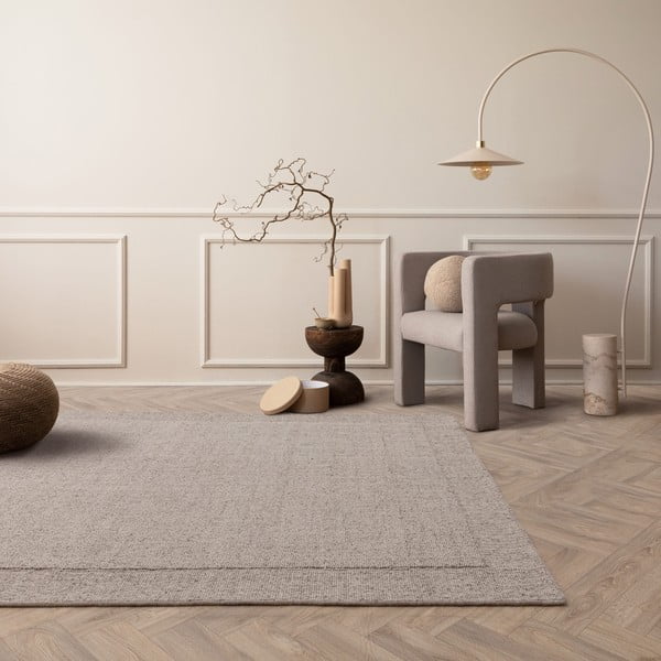 Tappeto beige in lana tessuto a mano 160x230 cm Larson – Asiatic Carpets-image-1
