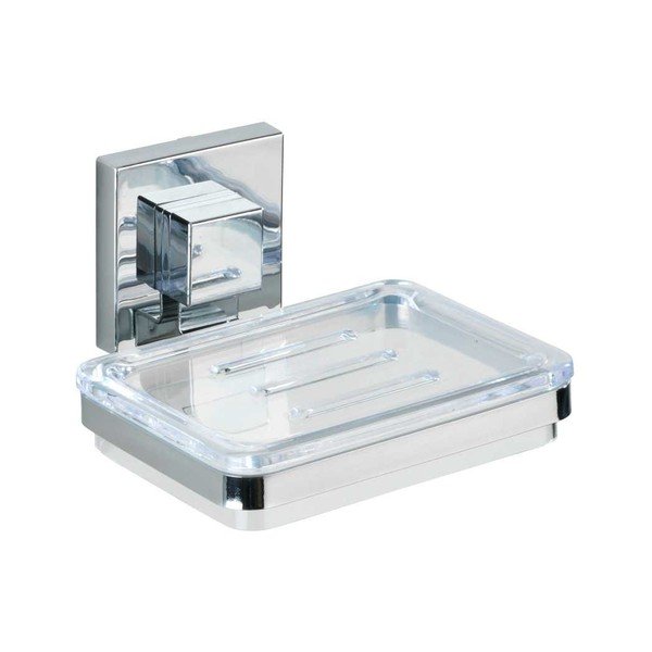 Set di accessori da bagno autoportanti color argento in plastica lucido Quadro - Wenko-image-4