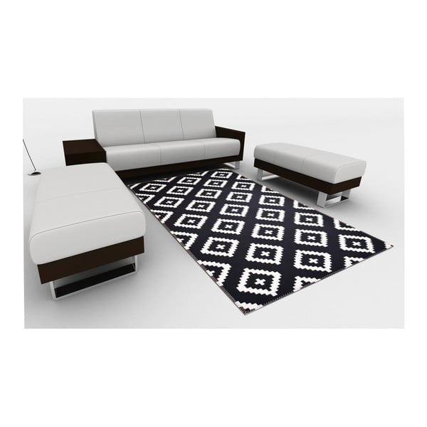 Tappeto bianco/nero lavabile 80x150 cm Geo – Vitaus-image-3