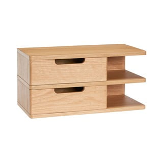 Comodino sospeso con ripiani in legno di quercia in colore naturale Öppen - Hübsch