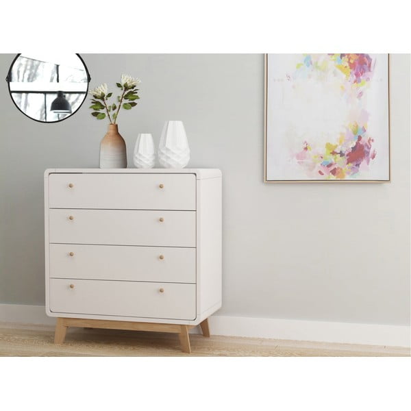 Cassettiera bianca 80x88 cm Caitlin - Støraa-image-1