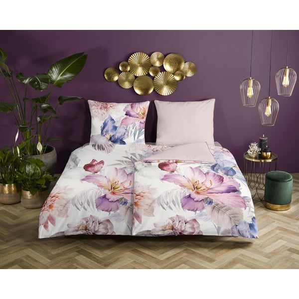 Biancheria da letto singola in cotone sateen crema 140x200 cm - Descanso-image-1