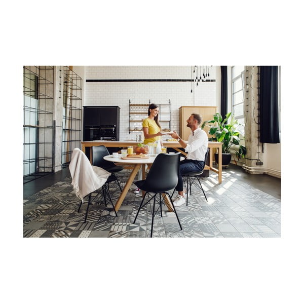 Set di 2 sedie nere con base in metallo nero Eco - Bonami Essentials-image-2