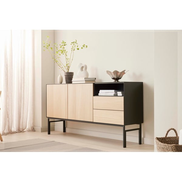Cassettiera bassa nera in rovere 180x89 cm Edge by Hammel - Hammel Furniture-image-1