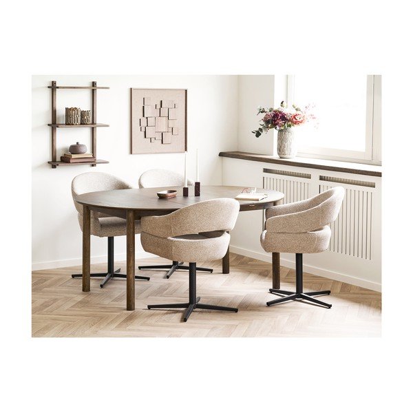 Tavolo da pranzo rotondo con effetto rovere allungabile con estensione 120x220 cm Bundaberg – House Nordic-image-1