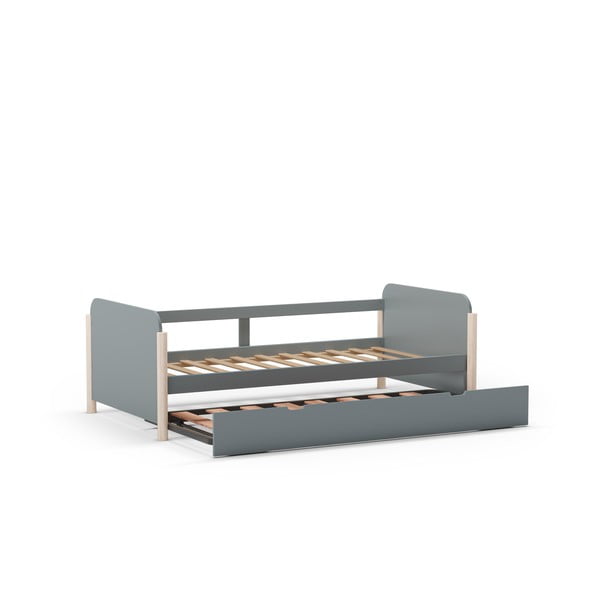 Letto da bambini estraibile verde polveroso in pino massiccio con rete inclusa 90x190 cm Enola – Marckeric-image-3