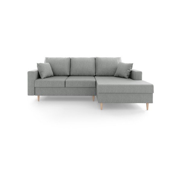 Divano letto Aubrieta grigio con contenitore, angolo destro - Mazzini Sofas-image-3