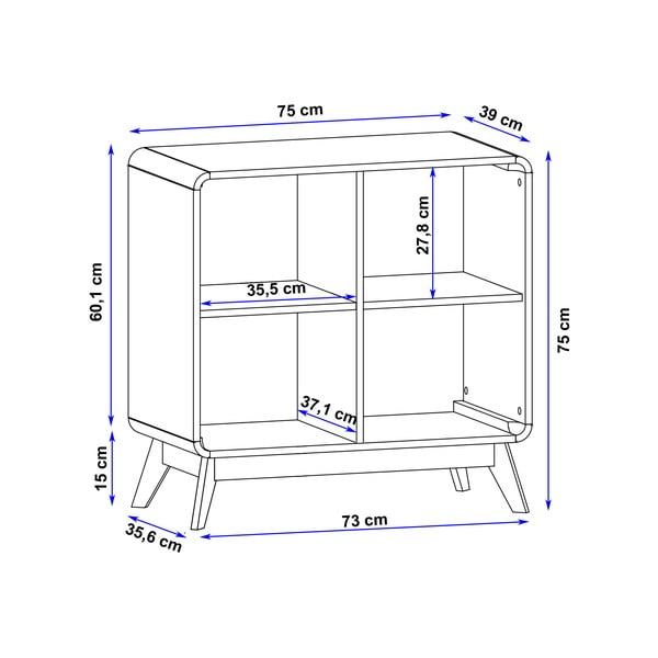 Libreria effetto rovere  75x75 cm Cassie - Støraa-image-3