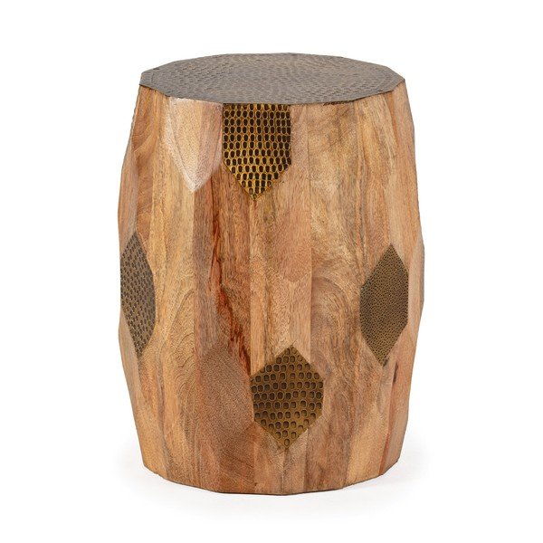 Tavolino rotondo in mango massiccio ø 29 cm Fabia – MOME-image-1