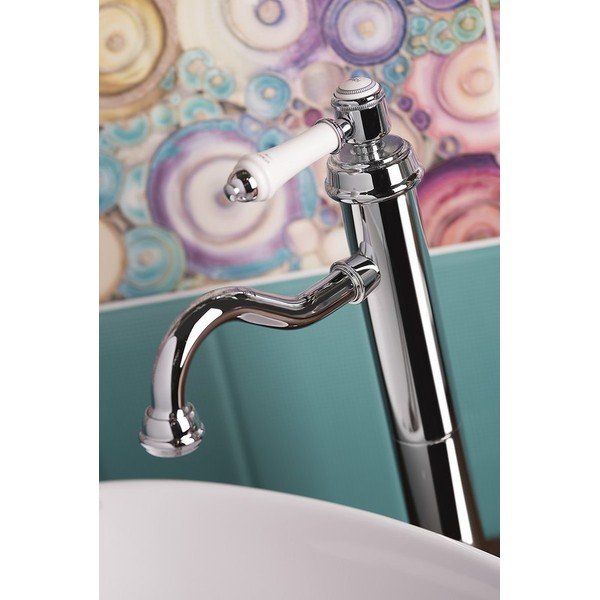 Rubinetto per lavandino in argento lucido verticale Vienna – Sapho-image-3