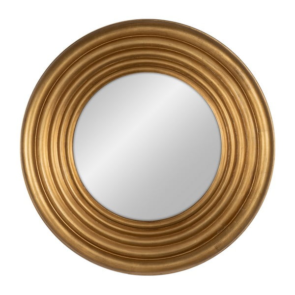 Specchio da parete rotondo con cornice dorata in legno 65x65 cm - Ixia