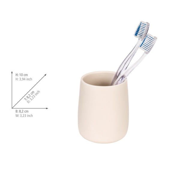 Tazza in ceramica color crema per spazzolini da denti Margo - Allstar-image-1