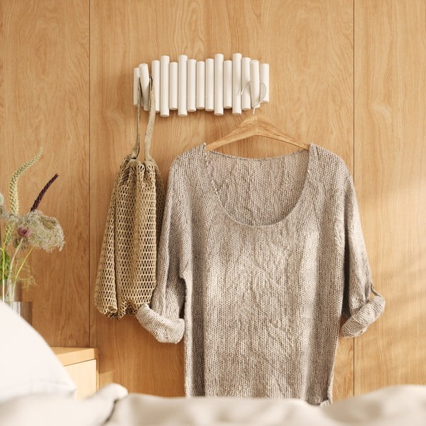 Appendiabiti da parete bianco in legno di pino Picket - Umbra-image-1