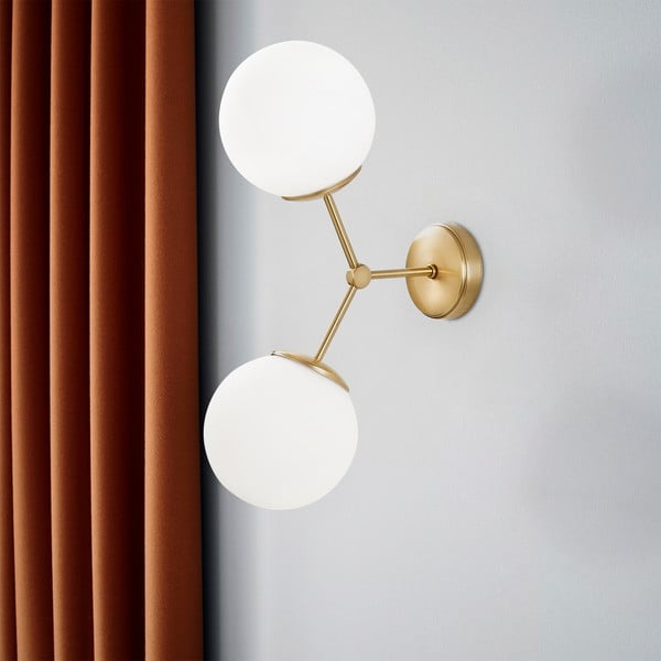 Lampada da parete di colore bianco-oro Damar - Opviq lights-image-1