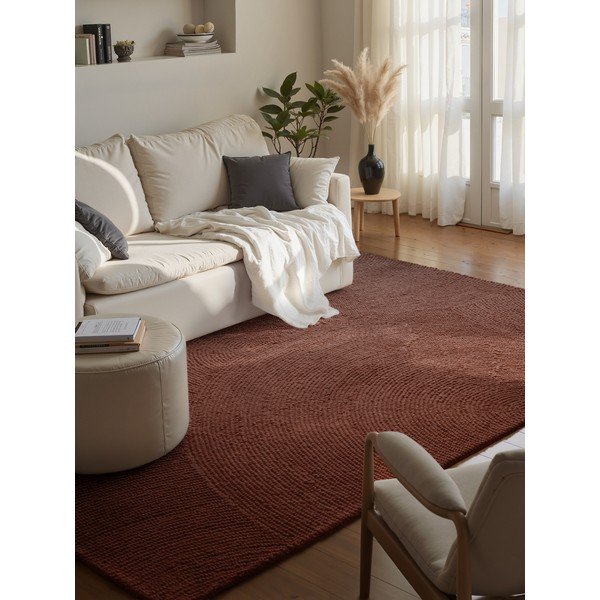 Tappeto color mattone in lana tessuto a mano 80x150 cm Calmio – Hanse Home-image-1