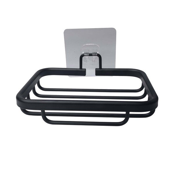 Portasaponetta senza foratura nero opaco in metallo Filaire Aluminium – douceur d'intérieur