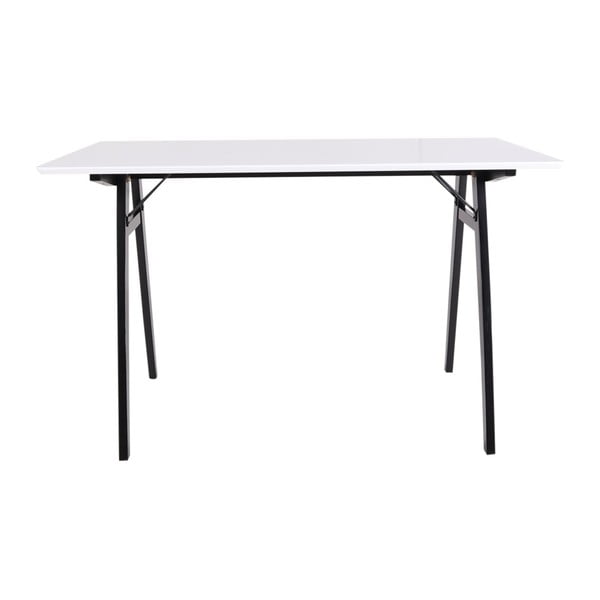 Tavolo bianco con gambe nere Scrivania, lunghezza 120 cm Vojens - House Nordic