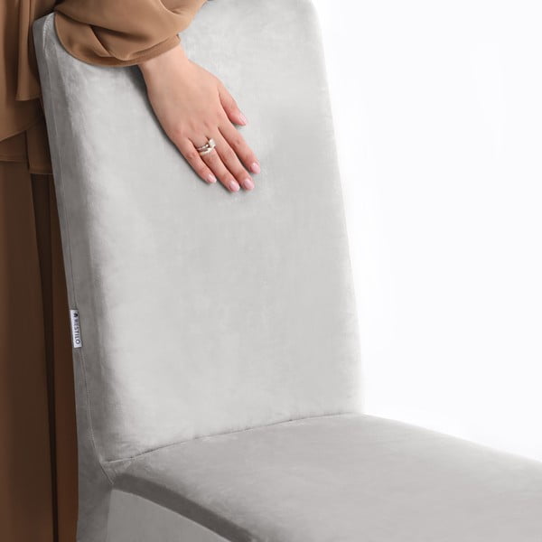 Coprisedia grigio chiaro con rivestimento elastico per sedie 48 cm Sento – Restilo-image-4