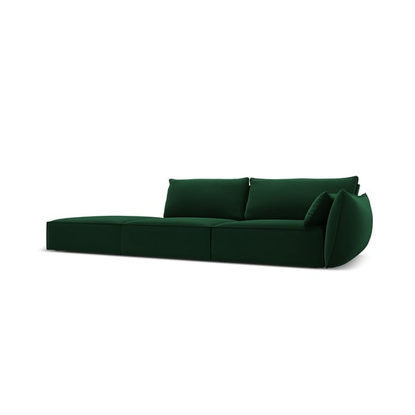 Divano verde scuro con penisola a destra con rivestimento in velluto 264 cm Vanda – Mazzini Sofas-image-2