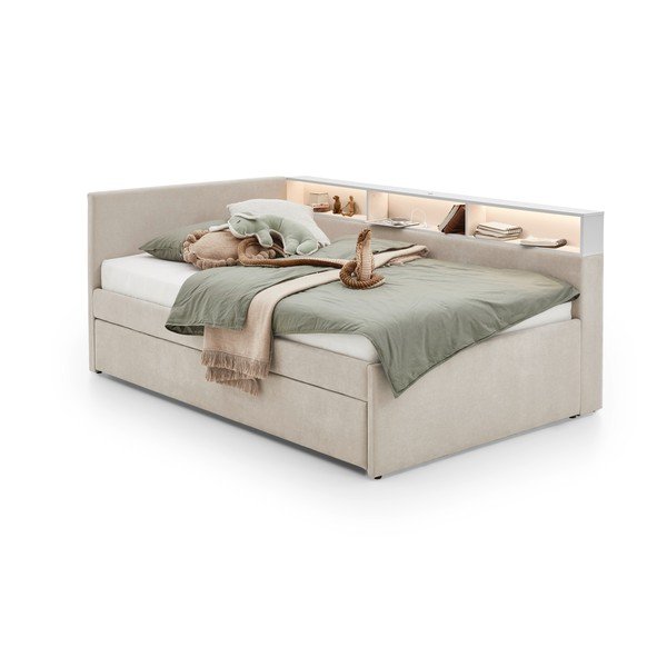 Letto da bambini con sponde beige con contenitore rete non inclusa 90x200 cm Uno – Meise Möbel-image-4