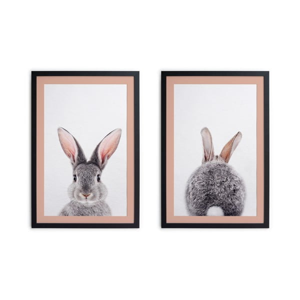 Set di 2 quadri 40x30 cm Rose Rabbit – Madre Selva