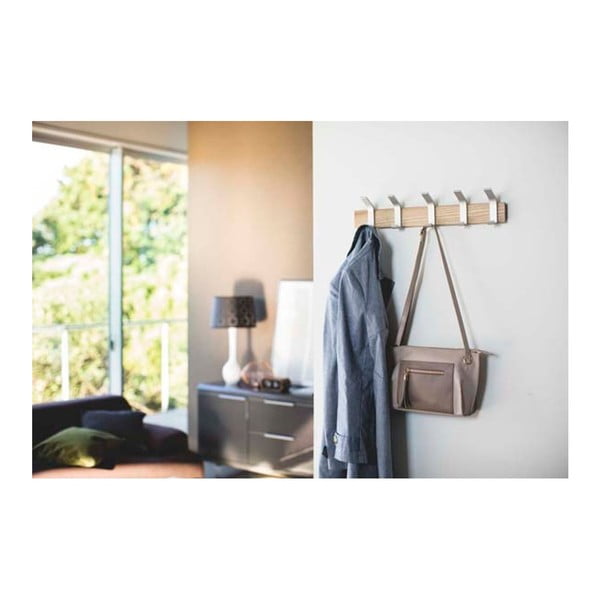 Attaccapanni da parete color legno naturale in frassino  Rin Claro - YAMAZAKI-image-3