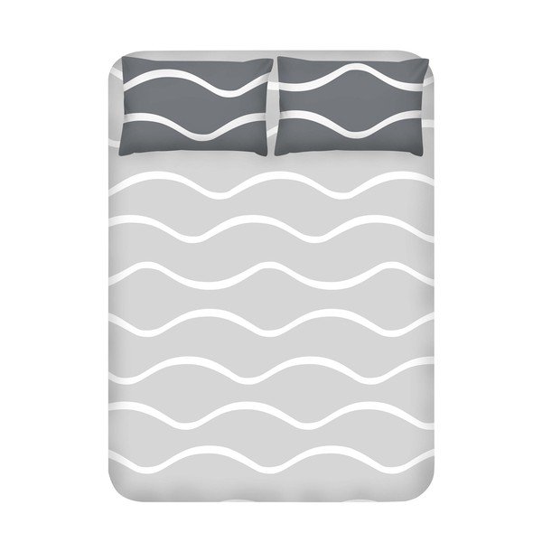 Set prostěradla a 2 povlaků na polštáře EnLora Home Novia Grey, 240 x 260 cm
