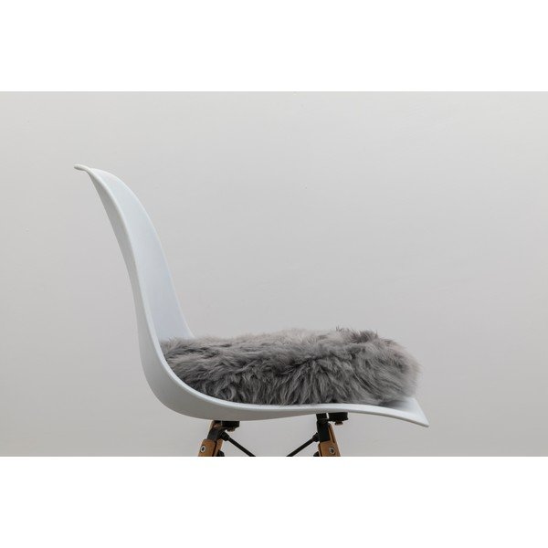 Cuscino rotondo in pelle di pecora grigia, ⌀ 40 cm - Native Natural-image-3