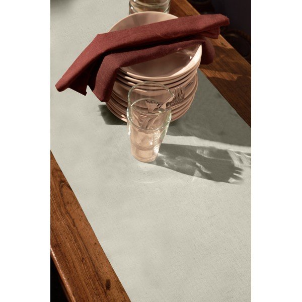 Tovaglia panna in cotone e lino , 45 x 135 cm Pure Menorca - Tierra Bella-image-1